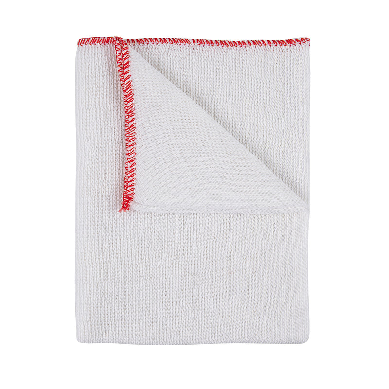 Dishcloth C20 Bleached 35x30cm - Sewn Red