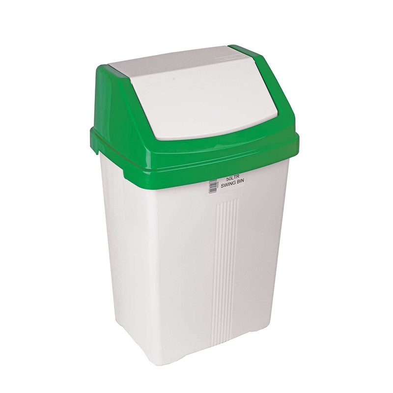 Swing Bin 50 Litre - Green Lid