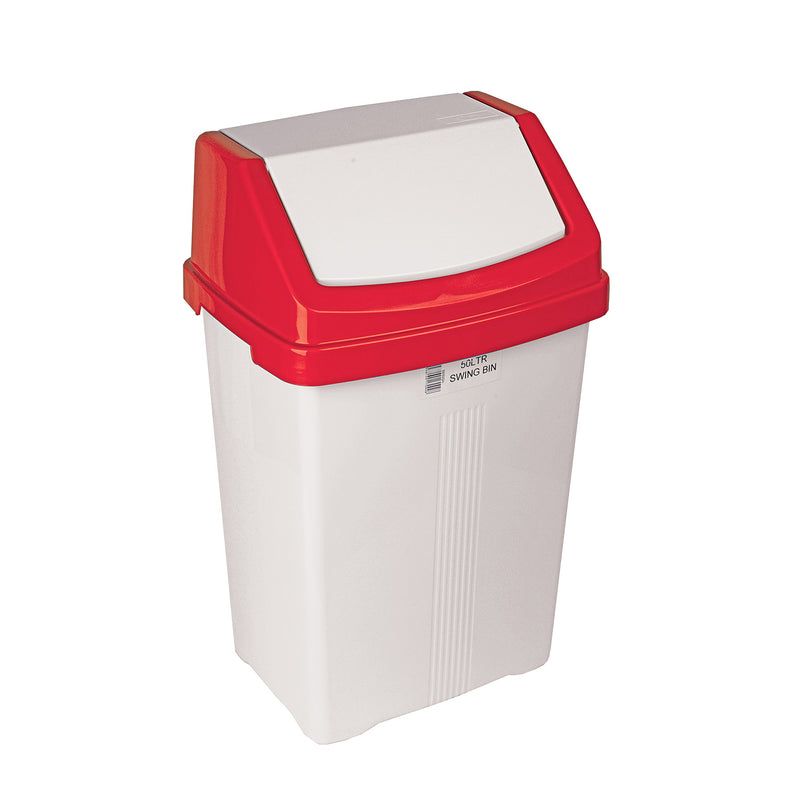 Swing Bin 50 Litre - Red Lid