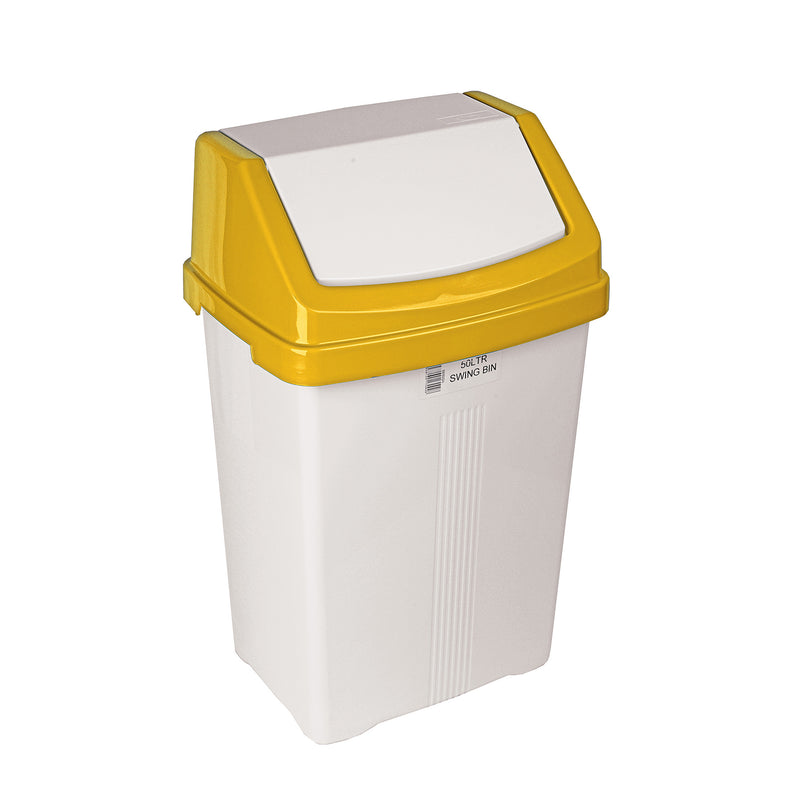 Swing Bin 50 Litre - Yellow Lid