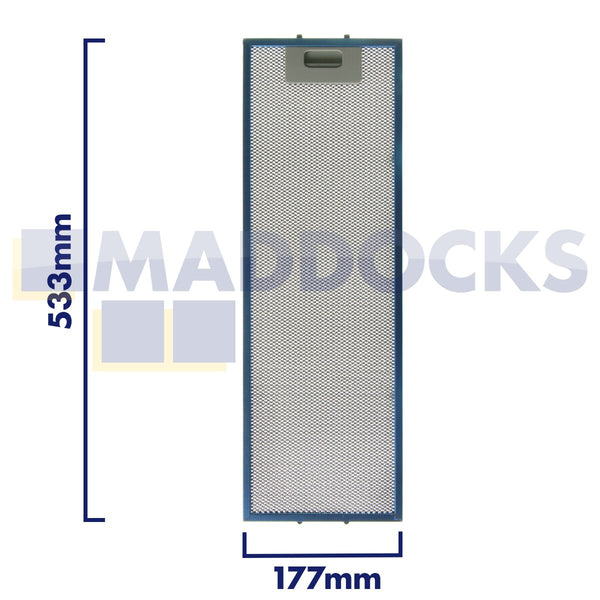 Universal 177mm x 533mm Wire Mesh Cooker Hood Filter