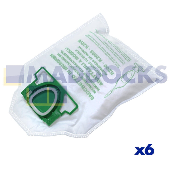 Compatible VB843 for Vorwerk, Kobold, Folletto VK200 Microfibre Bags ( Pack of 6 )