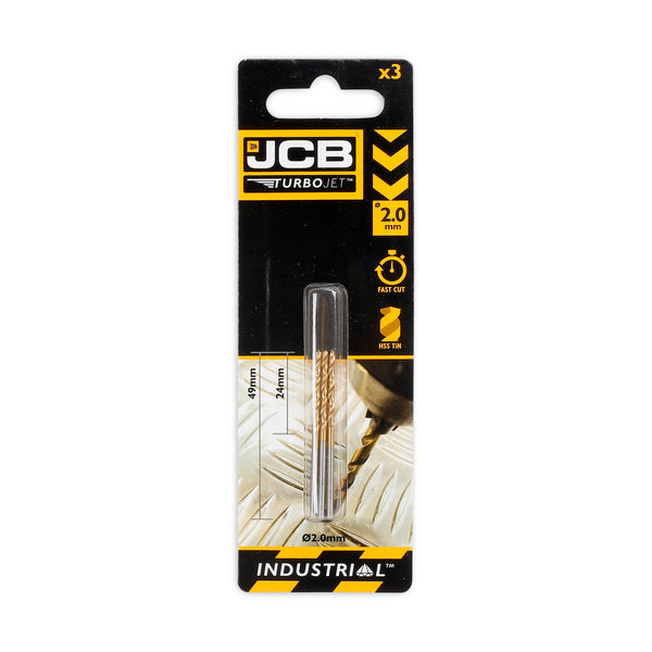 JCB Turbojet 7 Point HSS Drill 2x49mm (3 Pack)