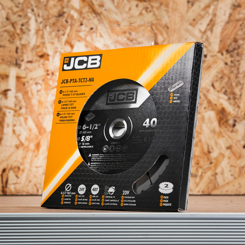 JCB 2pc TCT Wood Saw Blade Set 165mm