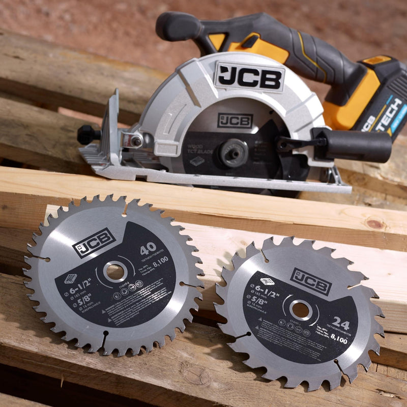 JCB 2pc TCT Wood Saw Blade Set 165mm