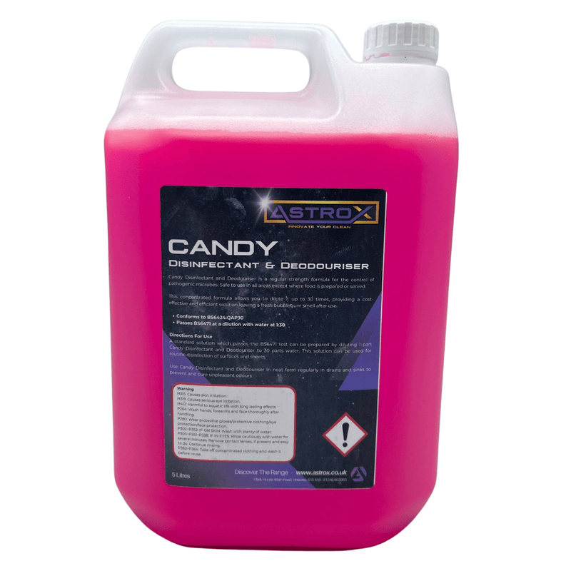 Astrox Cleaning Chemicals Astrox Candy Disinfectant and Deodouriser - 5 Litres 8BUBD15 - Buy Direct from Spare and Square