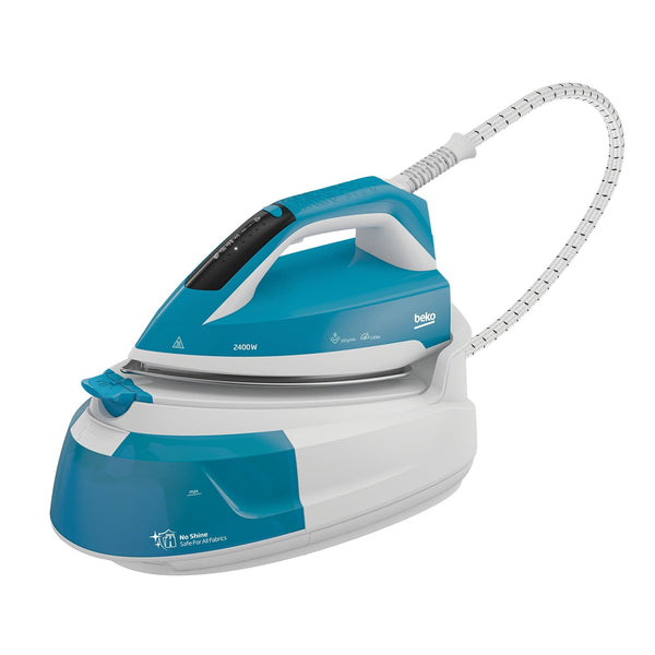 Beko Iron Beko 2400w Steam Generator Iron - Blue and White - SteamXtra SGA6124D - Buy Direct from Spare and Square