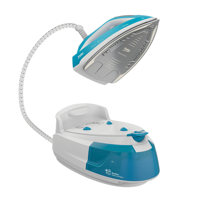 Beko Iron Beko 2400w Steam Generator Iron - Blue and White - SteamXtra SGA6124D - Buy Direct from Spare and Square