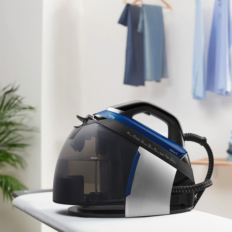 Beko Iron Beko 2800w Steam Generator Iron - Blue and Black - HygieneShield SGA8328B - Buy Direct from Spare and Square