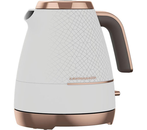 Beko Kettles Beko Cosmopolis Retro White & Rose Gold Kettle 1.7 Litres 8690842244421 WKM8307W - Buy Direct from Spare and Square