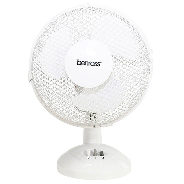 Benross Fan 9 Inch Desk Fan - White - Benross 9" White Desk Fan 2 Speed Settings 5025301439101 43910 - Buy Direct from Spare and Square