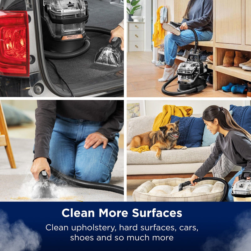 Bissell Carpet Cleaner Bissell SpotClean HydroSteam - Portable Spot and Stain With Steam 3689E - Buy Direct from Spare and Square