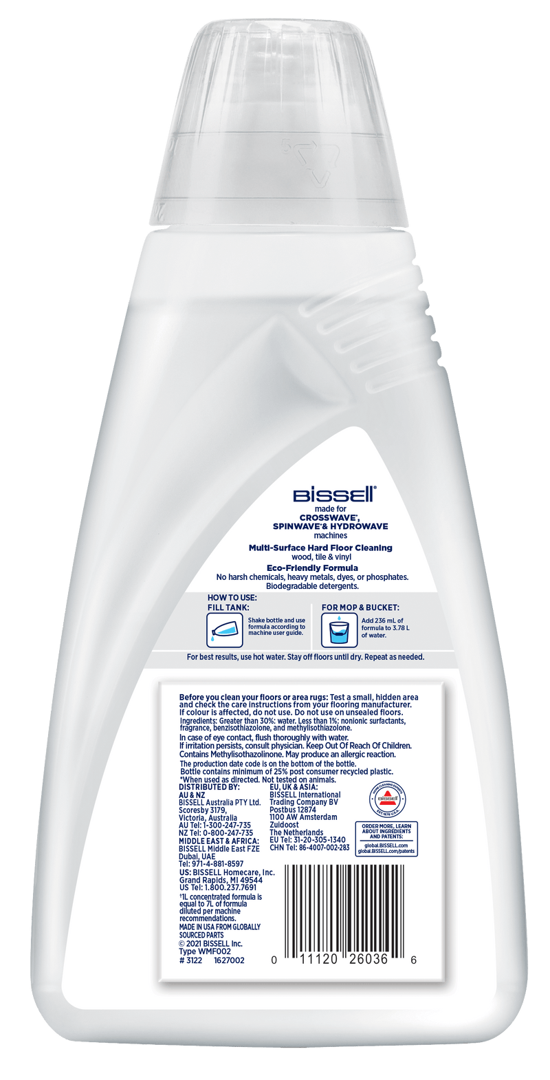 Bissell Cleaning Chemicals Bissell Natural Multi-Surface Pet Floor Cleaning Solution - 1 Litre 3122 - Buy Direct from Spare and Square