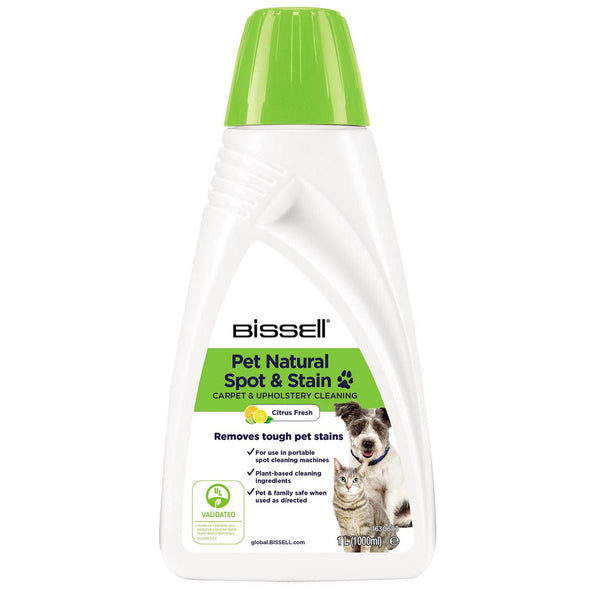 Bissell Cleaning Chemicals Bissell Natural Pet Spot and Stain Carpet Solution - 1 Litre 3370 - Buy Direct from Spare and Square