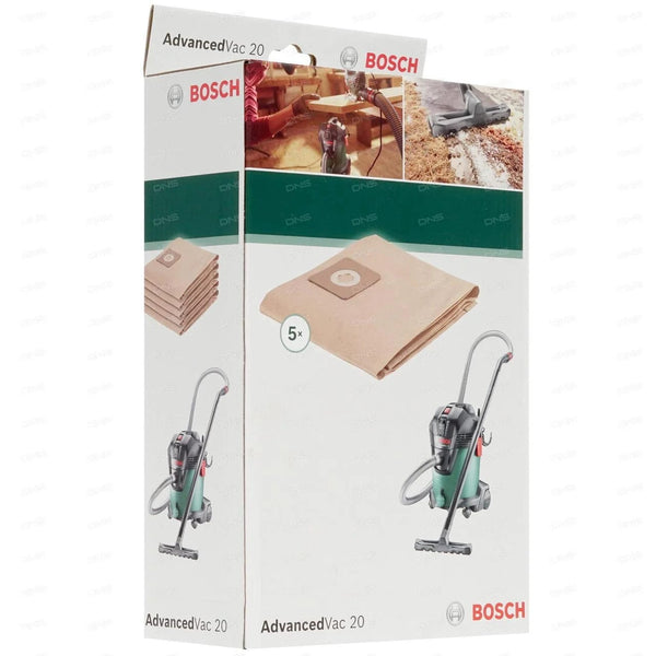 Bosch Vacuum Spares Genuine Bosch Advanced Vac 20 Dustbags - Box of 5 - 2609256F33 2609256f33 - Buy Direct from Spare and Square