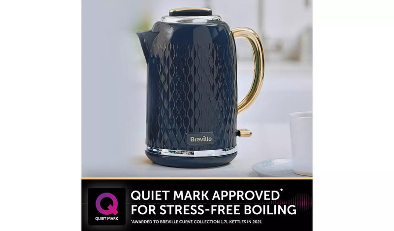Breville Kettle Breville Curve 1.7L Navy And Gold Textured Kettle VKT171 - Buy Direct from Spare and Square