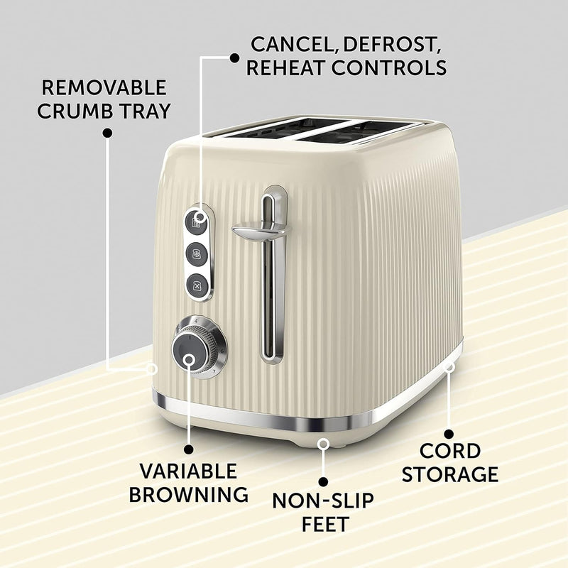 Breville Toaster Breville Cream and Chrome Bold 2 Slice Toaster 5060569673522 VTR003 - Buy Direct from Spare and Square