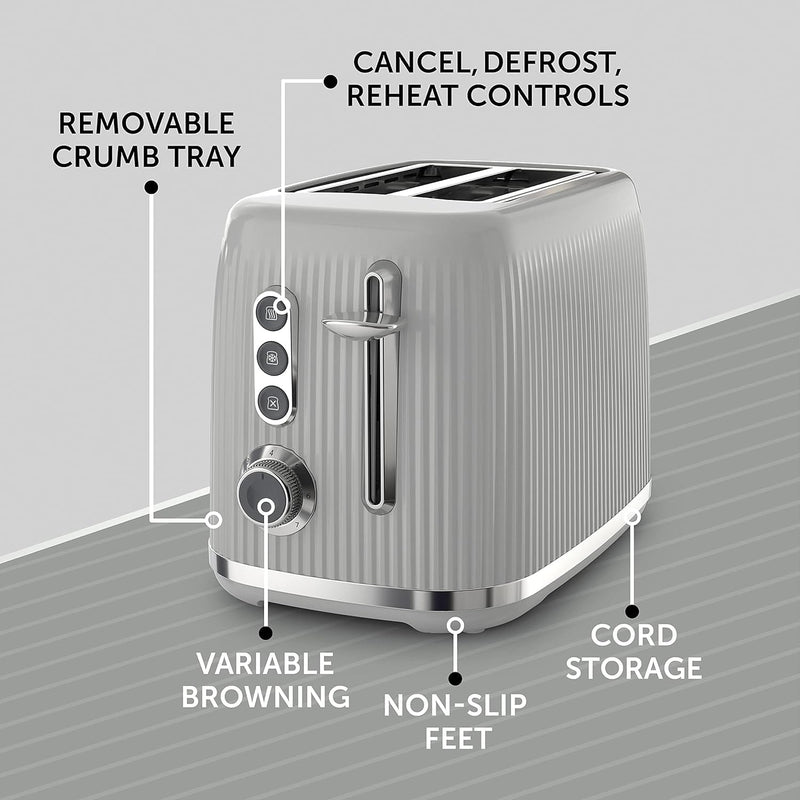 Breville Toaster Breville Grey and Chrome Bold 2 Slice Toaster 5060569673515 VTR002 - Buy Direct from Spare and Square