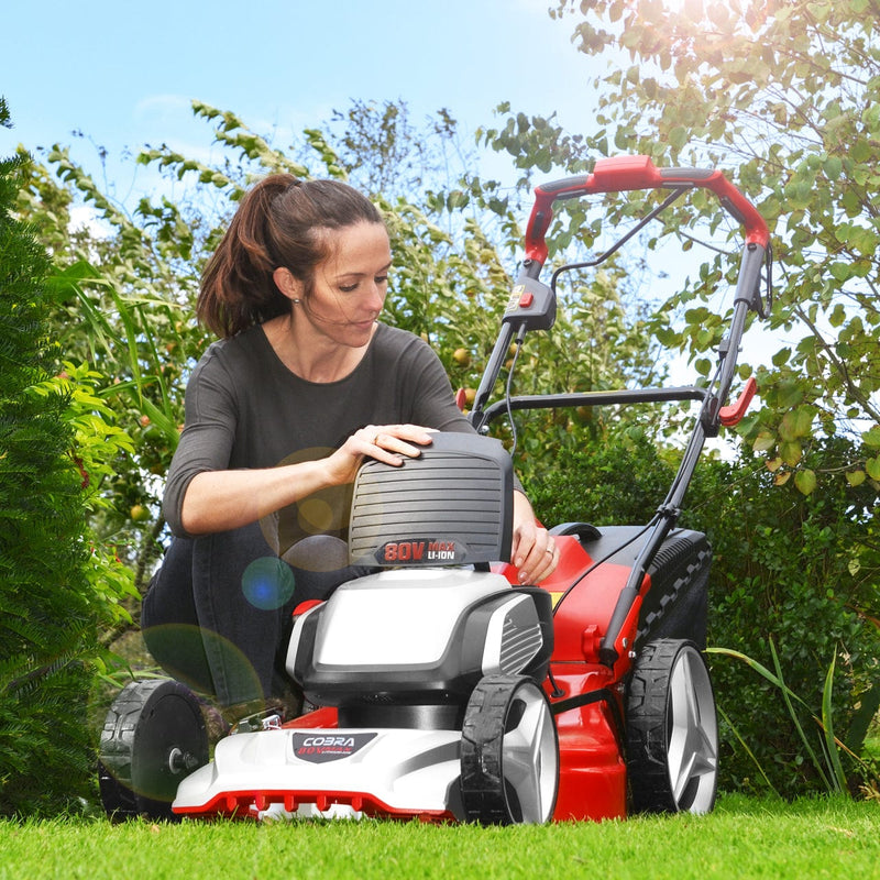 Cobra Lawnmower Cobra 17” Twin 40v Li-ion Lawnmower with Roller 5055485038340 RM43SP80V - Buy Direct from Spare and Square