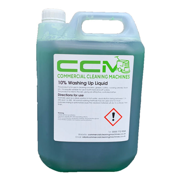 Commercial Cleaning Machines Cleaning Chemicals CCM 10% Washing Up Liquid - 5 Litres - Premium Washing Up Liquid 722777681090 89056/5 - Buy Direct from Spare and Square