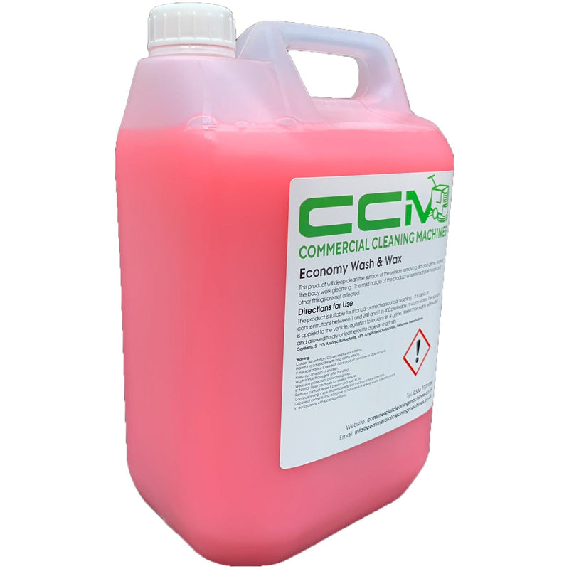 Commercial Cleaning Machines Cleaning Chemicals CCM Economy Wash and Wax - 5 Litres - Cleans and Waxes In One Solution 722777681182 00146/5 - Buy Direct from Spare and Square