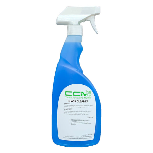 Commercial Cleaning Machines Cleaning Chemicals CCM Glass Cleaner 750ml - Premium Glass Cleaner Leaving Streak Free Finish 722777681212 97100/750 - Buy Direct from Spare and Square