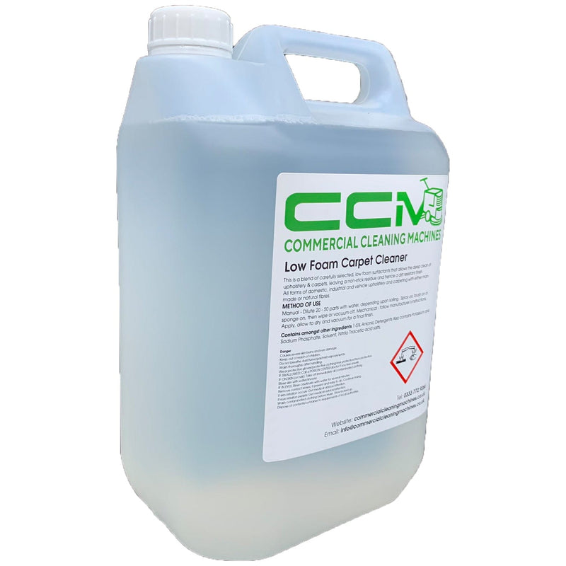 Commercial Cleaning Machines Cleaning Chemicals CCM Low Foam Carpet Cleaner - 5 Litres - Dirt Resistant Finish 722777681267 8466/5 - Buy Direct from Spare and Square