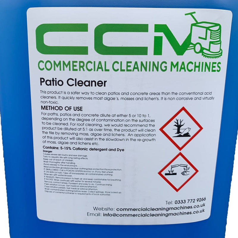 Commercial Cleaning Machines Cleaning Chemicals CCM Patio Cleaner - 5 Litres - Removes Moss, Algaes and Lichens 722777681298 D401/5 - Buy Direct from Spare and Square