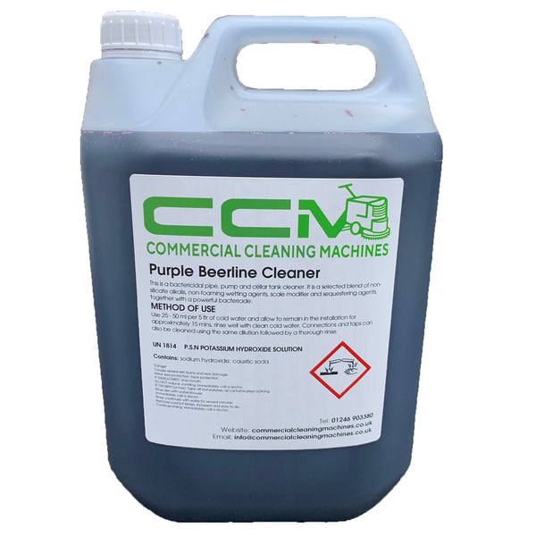 Commercial Cleaning Machines Cleaning Chemicals CCM Purple Beerline Cleaner - 5 Litres - Bactericidal Pipe and Pump Cleaner 722777681311 10072/5 - Buy Direct from Spare and Square