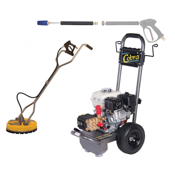 Commercial Cleaning Machines Pressure Washer CCM Honda Cobra Patio Pack - Honda Washer With 16" Surface Cleaner CCM-Cobra16 - Buy Direct from Spare and Square