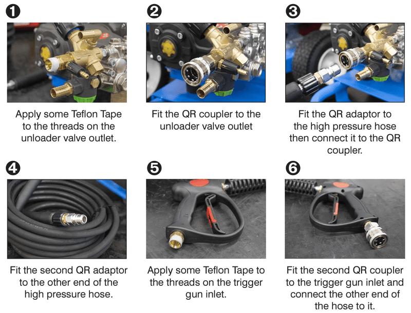 Commercial Cleaning Machines Pressure Washer Spares M22 to Quick Release Conversion Kit - 250 bar Rated 204-1040 - Buy Direct from Spare and Square