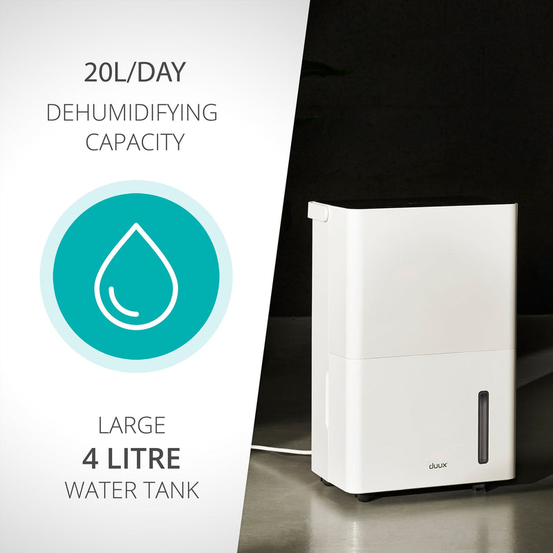 Duux Dehumidifier Duux Bora - Stylish Smart Dehumidifier - 4 Litre DXDH02 - Buy Direct from Spare and Square