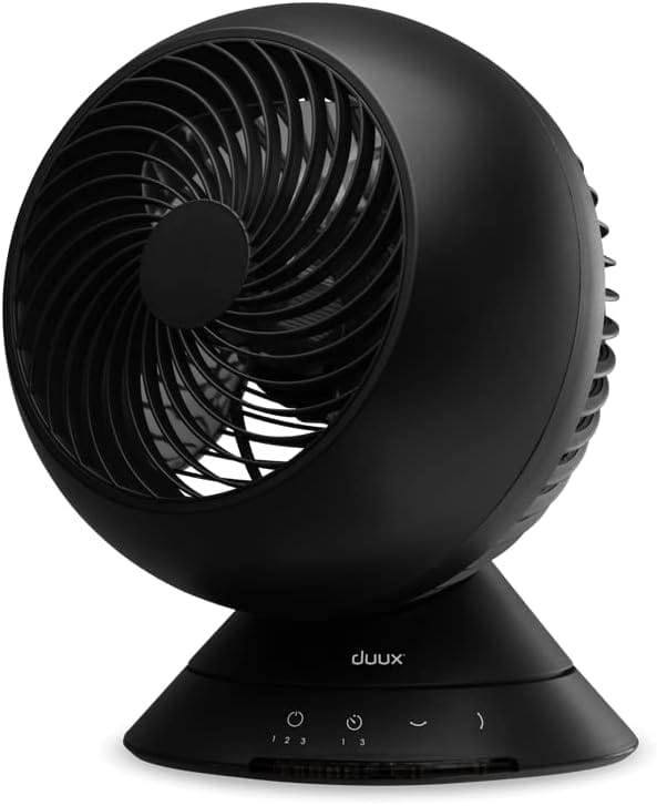 Duux Fan Duux Black Globe Table Fan - Quiet, Powerful and Stylish Fan 8716164992595 DXCF07UK - Buy Direct from Spare and Square