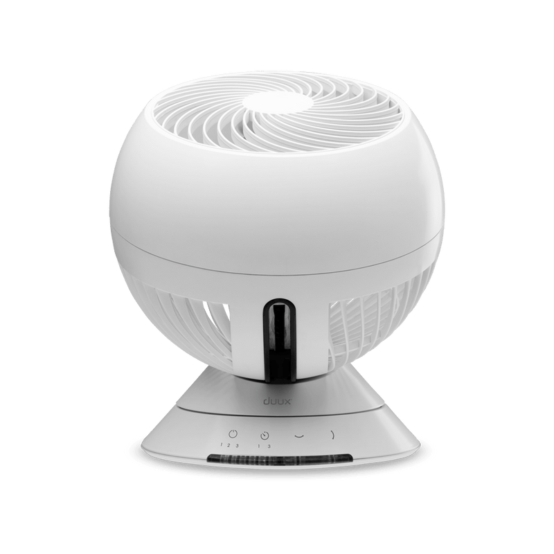 Duux Fan Duux White Globe Table Fan - Quiet, Powerful and Stylish Fan 8716164993264 DXCF08UK - Buy Direct from Spare and Square