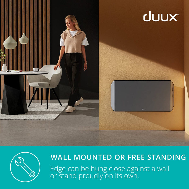 Duux Heater Duux Edge 1000w Smart Convector Heater - Grey Stylish Heater 8716164990522 DXCH20UK - Buy Direct from Spare and Square