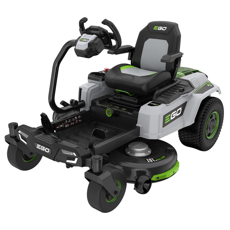 EGO Lawnmower EGO NEW - Z6 Zero-Turn 107cm Pressed steel deck (side discharge, with mulching plug) Steering Wheel Version c/w Charger 4894863100665 ZT4201E-S - Buy Direct from Spare and Square