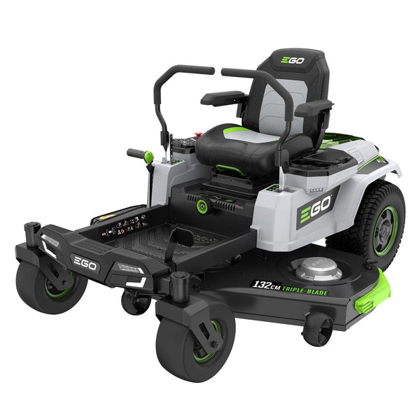 EGO Lawnmower EGO NEW - Z6 Zero-Turn 132cm larger wheels 3 cutting blades Fabricated steel deck (side discharge, with mulching plug); LAP BAR c/w Charger 4894863100641 ZT5201E-L - Buy Direct from Spare and Square