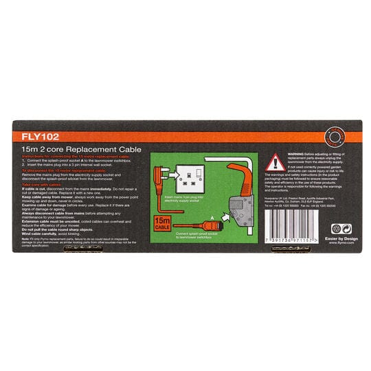 Flymo Lawnmower Spares Genuine Flymo 15m Replacement Cable FLY102 Detachable Cable 510372590 - Buy Direct from Spare and Square