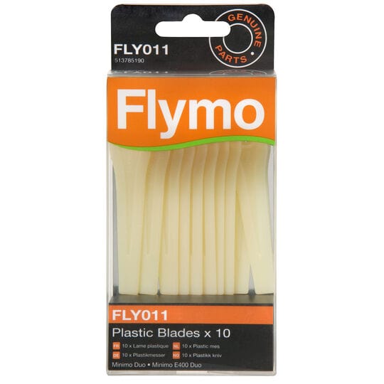 Flymo Lawnmower Spares Genuine Flymo FLY011 Plastic Lawnmower Blades - Minimo 5011759901970 513785190 - Buy Direct from Spare and Square