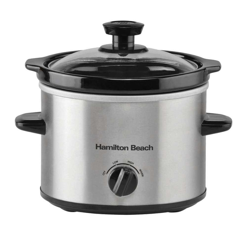 Hamilton Beach Slow Cookers Hamilton Beach 'The Mighty Mini' 1.8L Silver Slow Cooker 5060916370197 HBSC020S - Buy Direct from Spare and Square