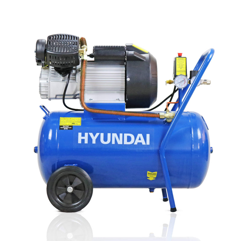 Hyundai Air Compressor Hyundai  50 litre, 116psi, Direct Drive, V-Twin 3HP Air Compressor - HY3050V 5056275722739 HY3050V - Buy Direct from Spare and Square