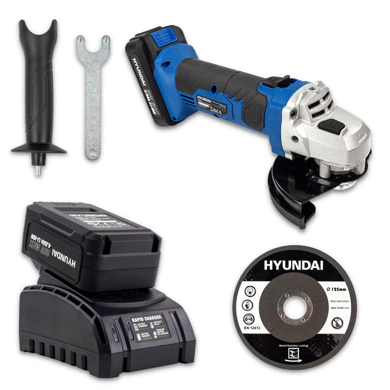 Hyundai Angle Grinder Hyundai 125mm Angle Grinder - 20v Cordless - HY2179 5059608234879 HY2179 - Buy Direct from Spare and Square