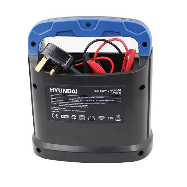 Hyundai Battery Charger Hyundai 6v and 12v Battery Boost Charger - HYBC-10 HYBC-10 - Buy Direct from Spare and Square
