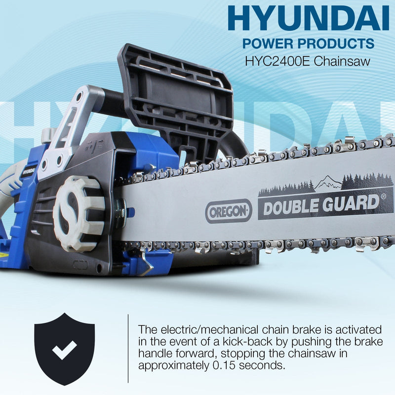 Hyundai Chainsaw Hyundai 2400W / 230V 16" Bar Electric Chainsaw - HYC2400E 5056275756055 HYC2400E - Buy Direct from Spare and Square
