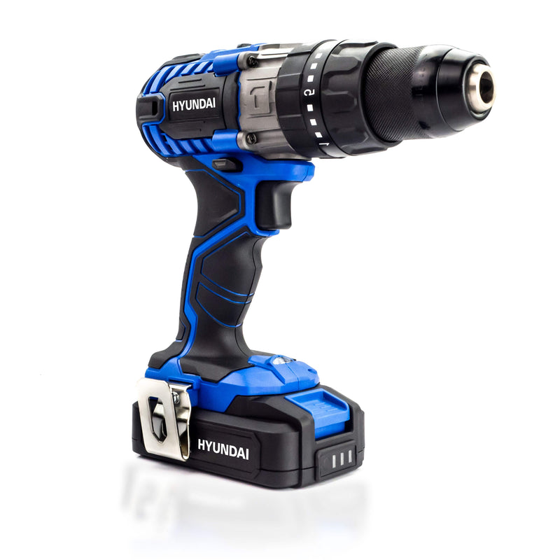 Hyundai Drill Hyundai Cordless Drill Driver - 20v Max Range - Includes 13 Piece Drill Bit Set 5059608234831 HY2176 - Buy Direct from Spare and Square