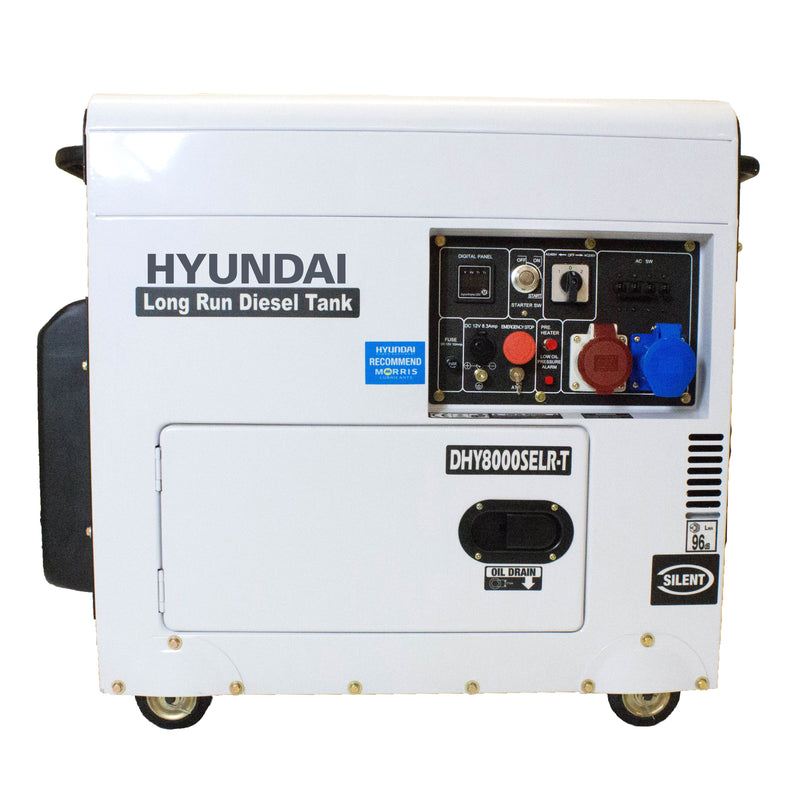 Hyundai Generator Hyundai 6kW/7.5kVA Multi-phase - Single and Three Phase - Silenced Long Run Standby Diesel Generator - DHY8000SELR-T 600231973434 DHY8000SELR-T - Buy Direct from Spare and Square