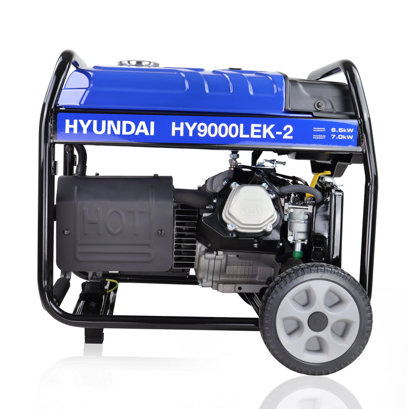 Hyundai Generator Hyundai 7000W 7kW / 8.75kVa Recoil and Electric Start Site Petrol Generator - HY9000LEK-2 0600231978071 HY9000LEK-2 - Buy Direct from Spare and Square