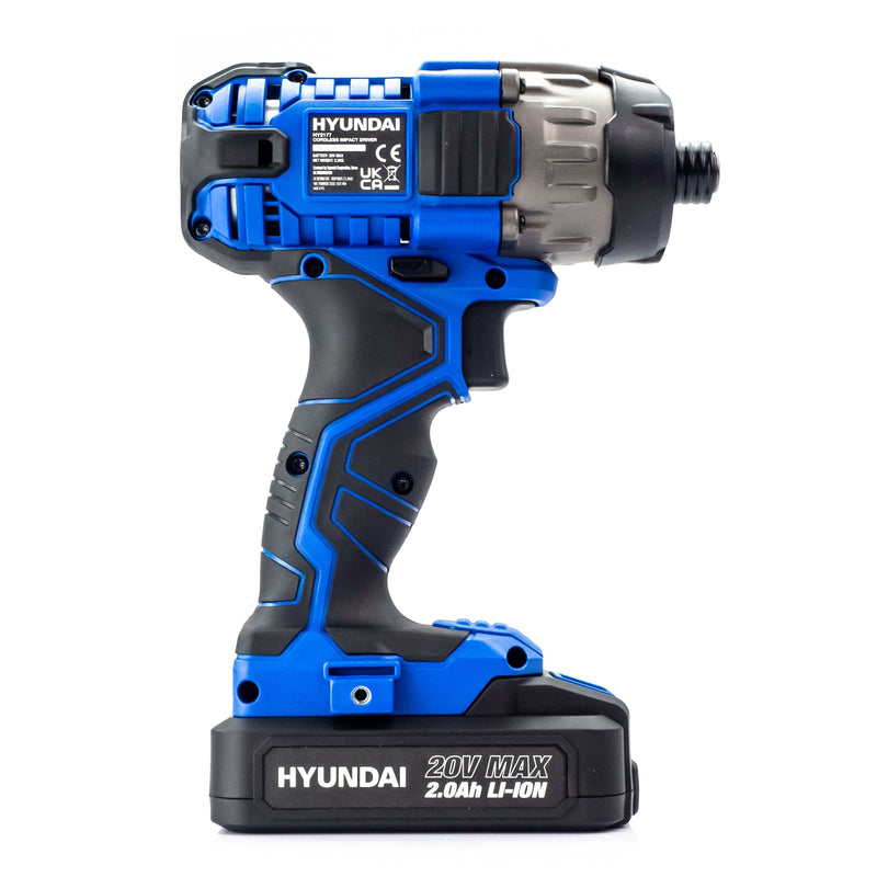 Hyundai Cordless 180Nm Impact Driver - 20v Max Range - Includes 32 Pie