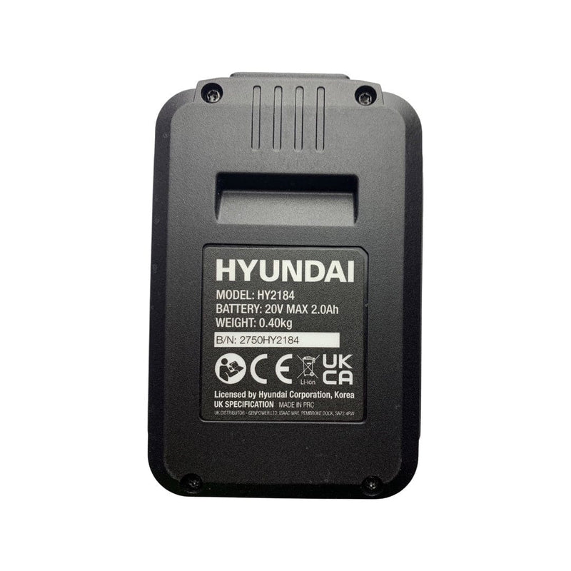 Hyundai Lawnmower Spares Genuine Hyundai 20v Battery For All 20v Garden Range - 2.0Ah HY2184 - Buy Direct from Spare and Square