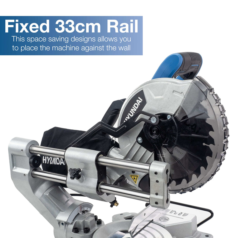 Hyundai Mitre Saw Hyundai 1500W Electric Mitre Saw / Chop Saw with 210mm Blade, 230V - HYMS1500E 5059608180794 HYMS1500E - Buy Direct from Spare and Square